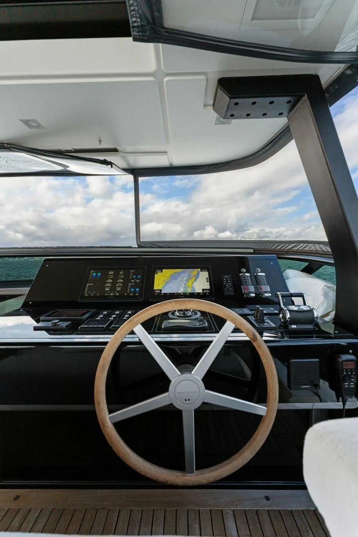 inside of a car aboard GATSBY Yacht for Charter