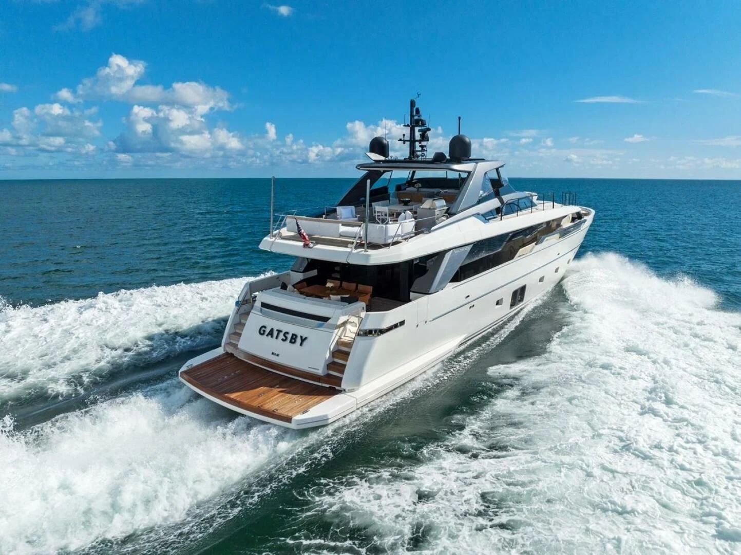 a boat on the water aboard GATSBY Yacht for Charter