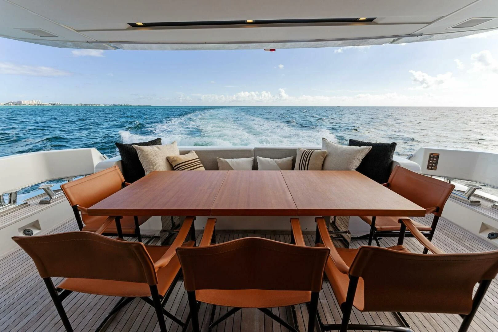 a table on a boat aboard GATSBY Yacht for Charter