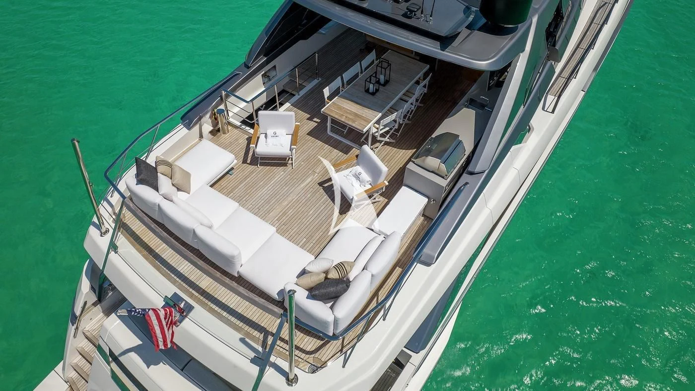 a high angle view of a building aboard GATSBY Yacht for Charter