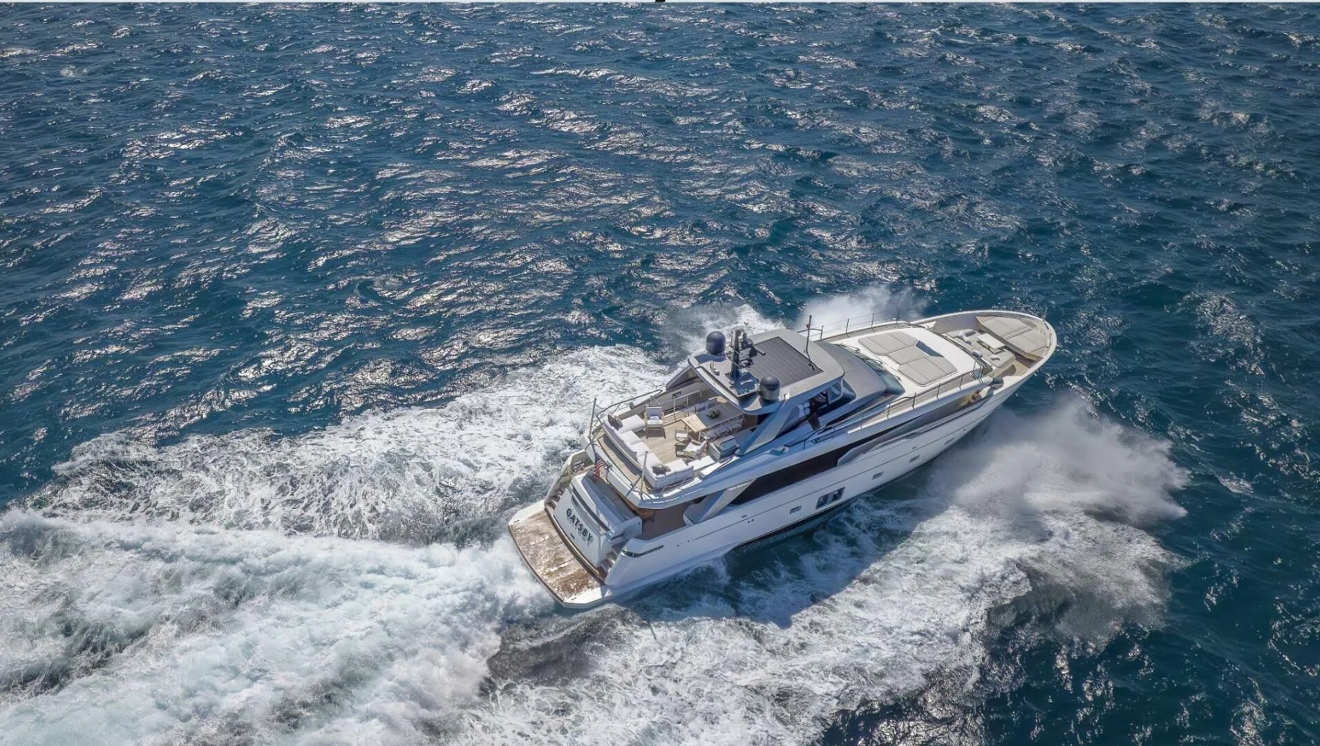 a boat in the water aboard GATSBY Yacht for Charter