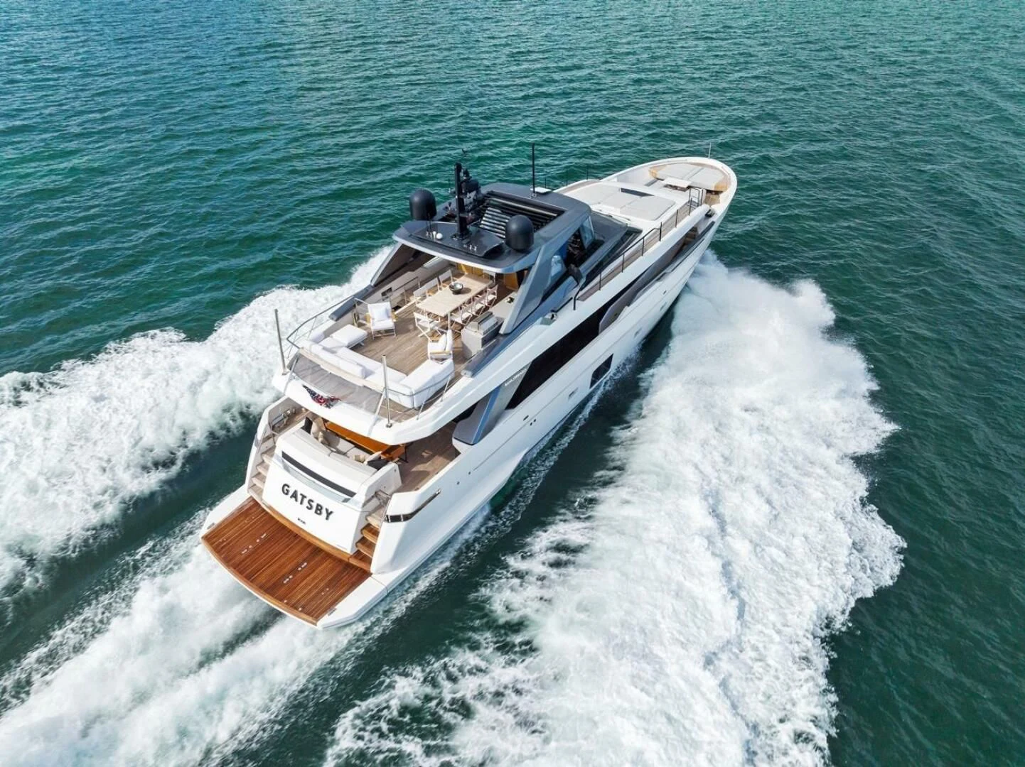 a boat on the water aboard GATSBY Yacht for Charter