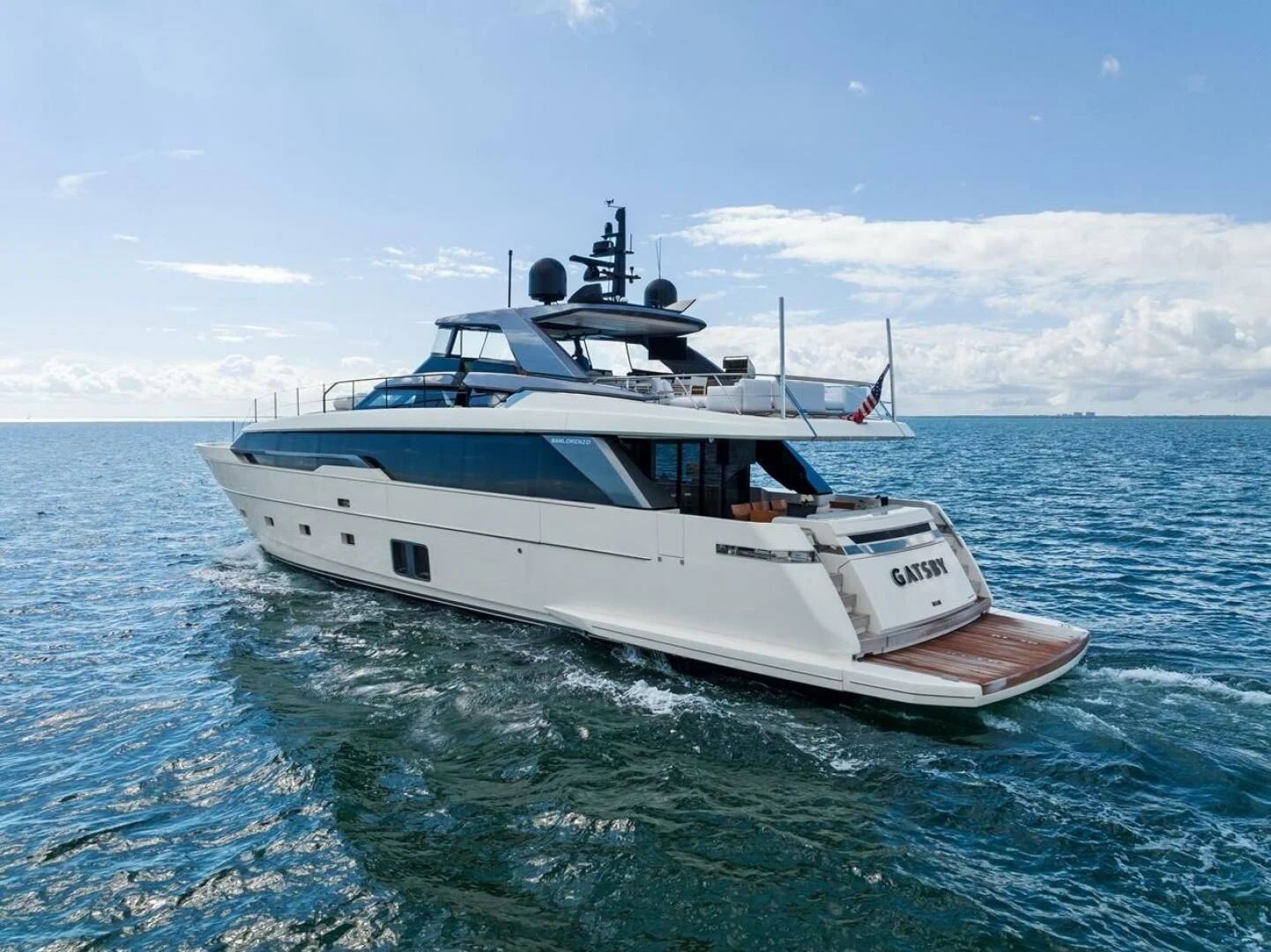 a boat in the water aboard GATSBY Yacht for Charter