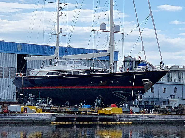 a large ship docked aboard IS A ROSE Yacht for Sale