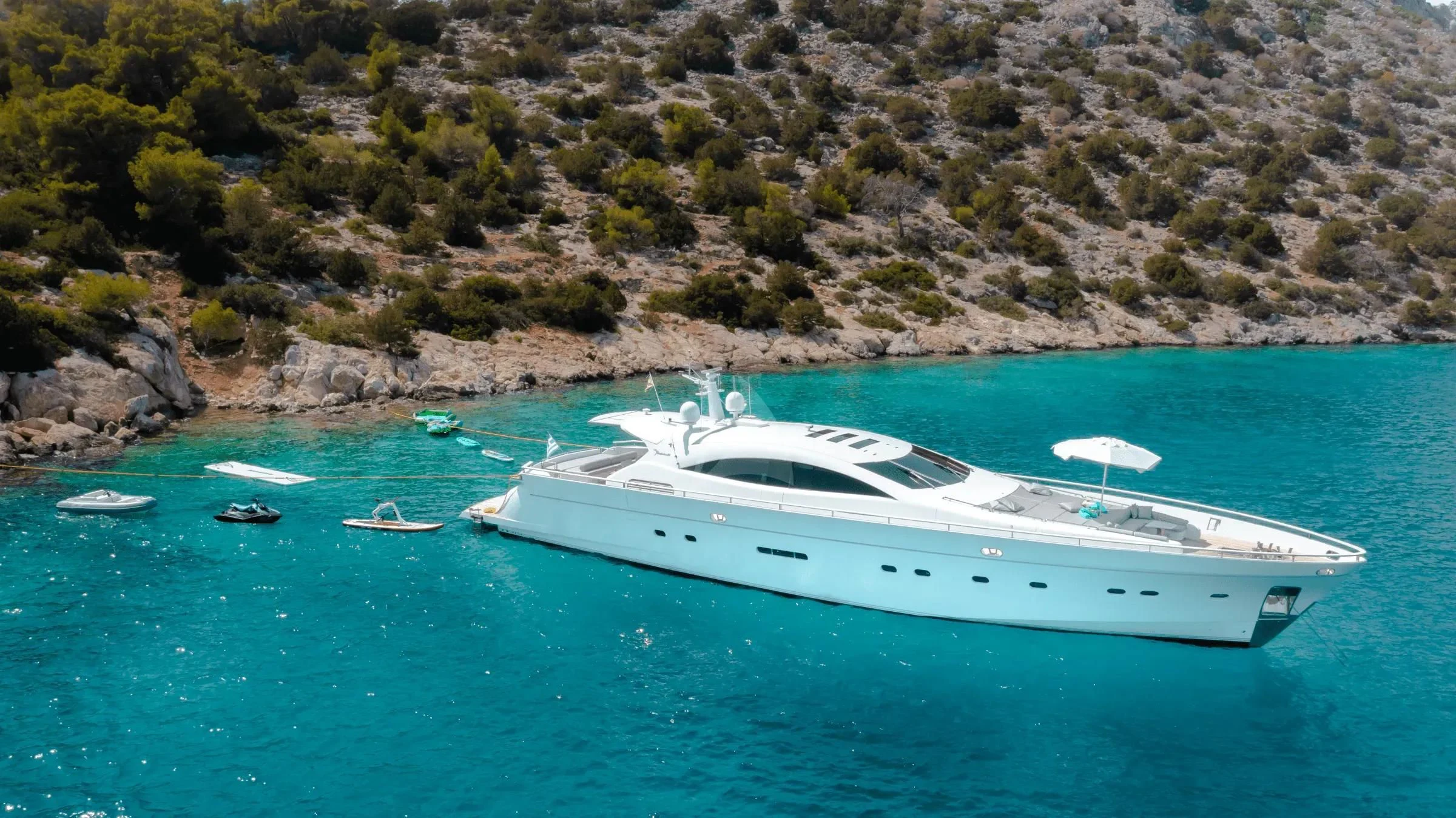 a boat in the water aboard MAC Yacht for Sale