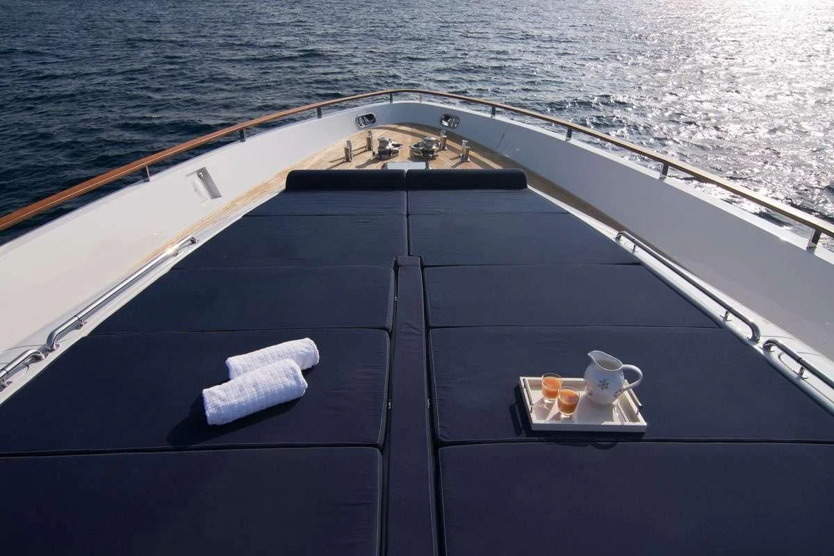 a boat with a towel on it aboard MAC Yacht for Sale