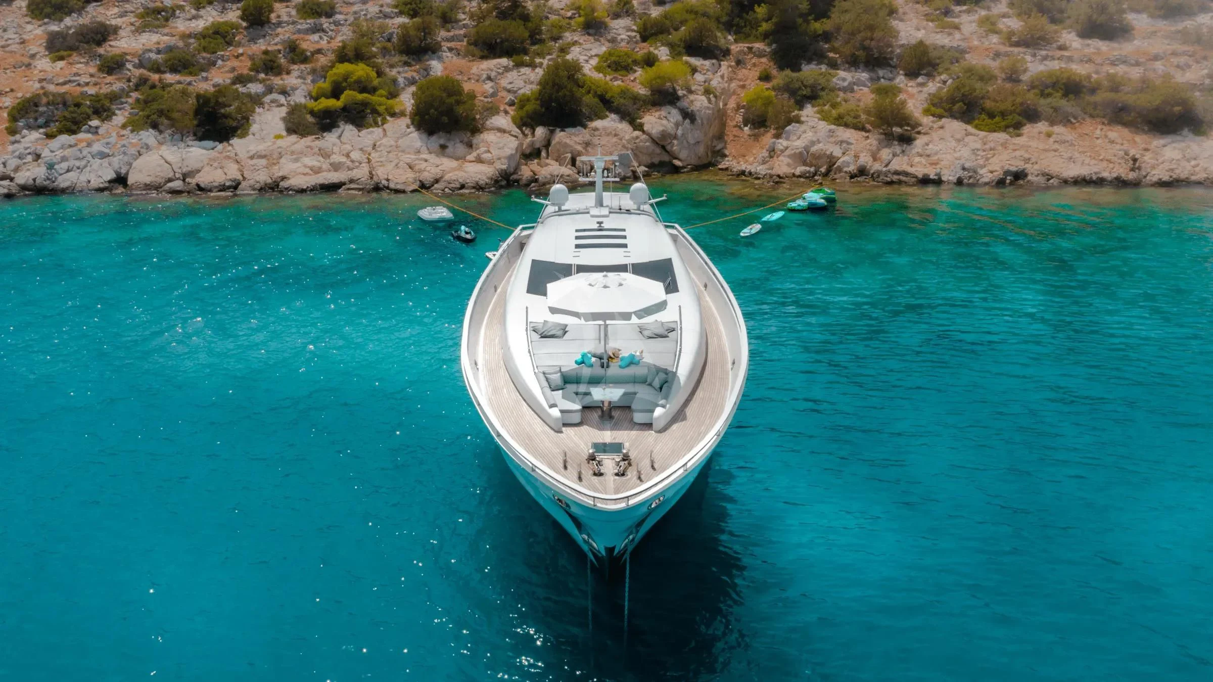 a boat in the water aboard MAC Yacht for Sale