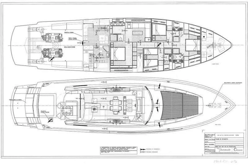 diagram, engineering drawing aboard MAC Yacht for Sale