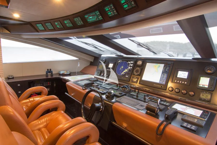 inside of a plane aboard MAC Yacht for Sale