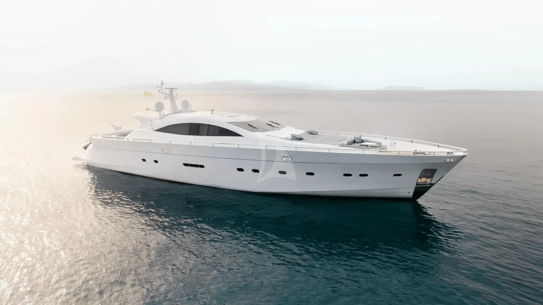 a white yacht in the water aboard MAC Yacht for Sale