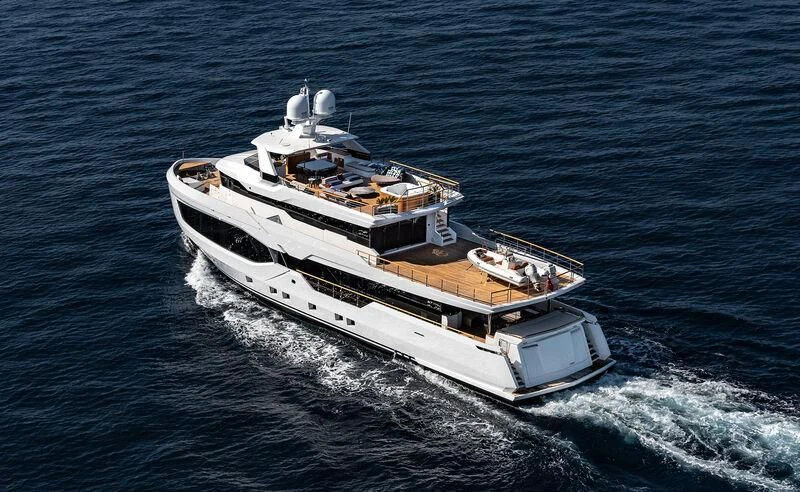 a boat on the water aboard ALAIA Yacht for Sale