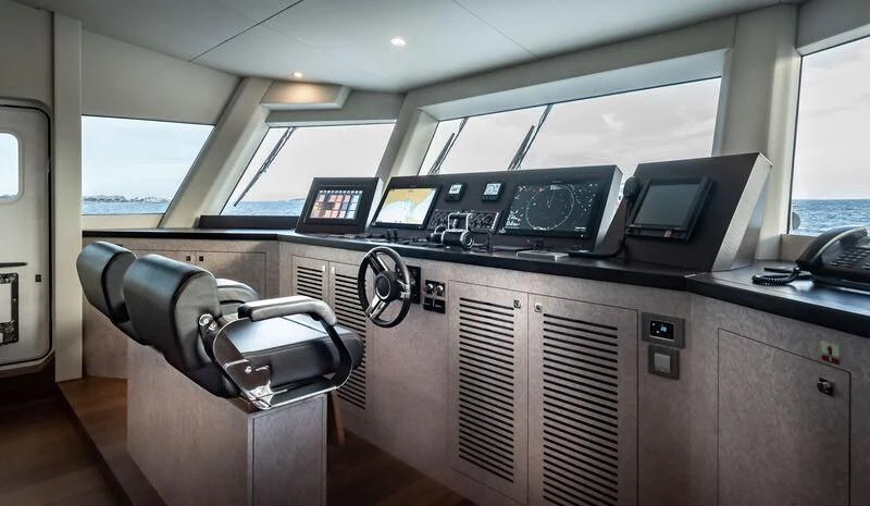 a car with a large screen aboard ALAIA Yacht for Sale