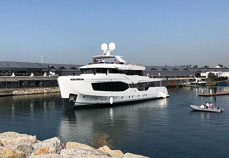 a boat on the water aboard ALAIA Yacht for Sale