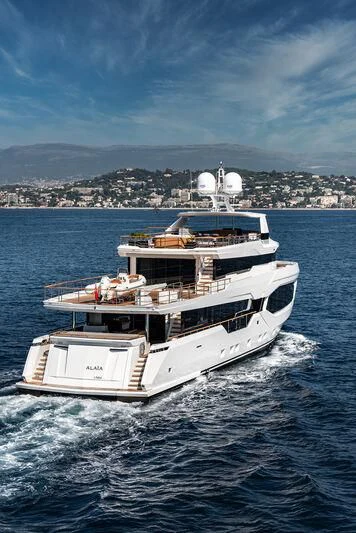 a boat on the water aboard ALAIA Yacht for Sale