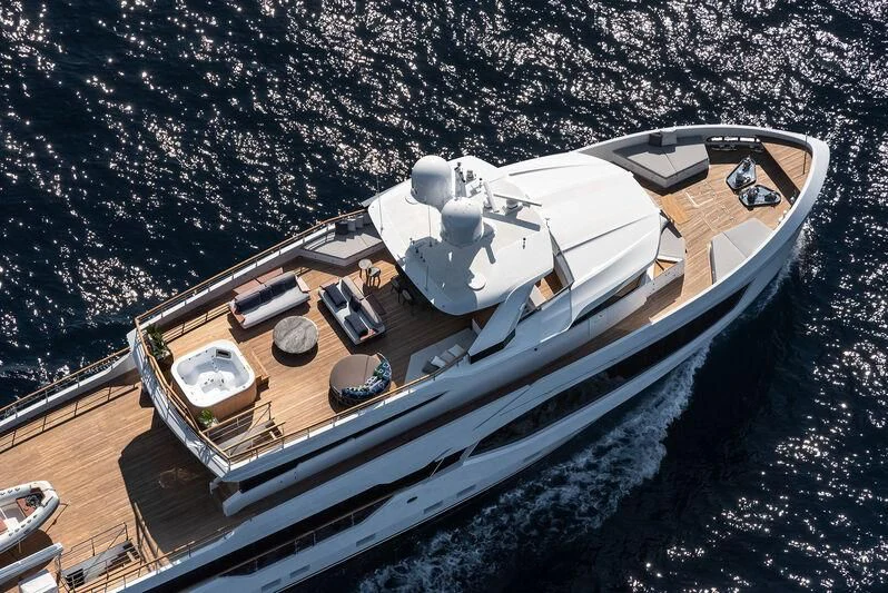 a satellite in space aboard ALAIA Yacht for Sale
