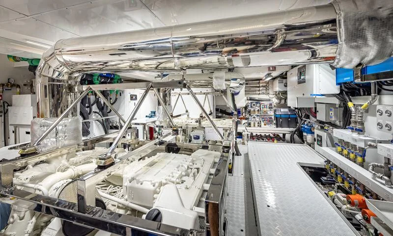 a large room with machinery aboard ALAIA Yacht for Sale