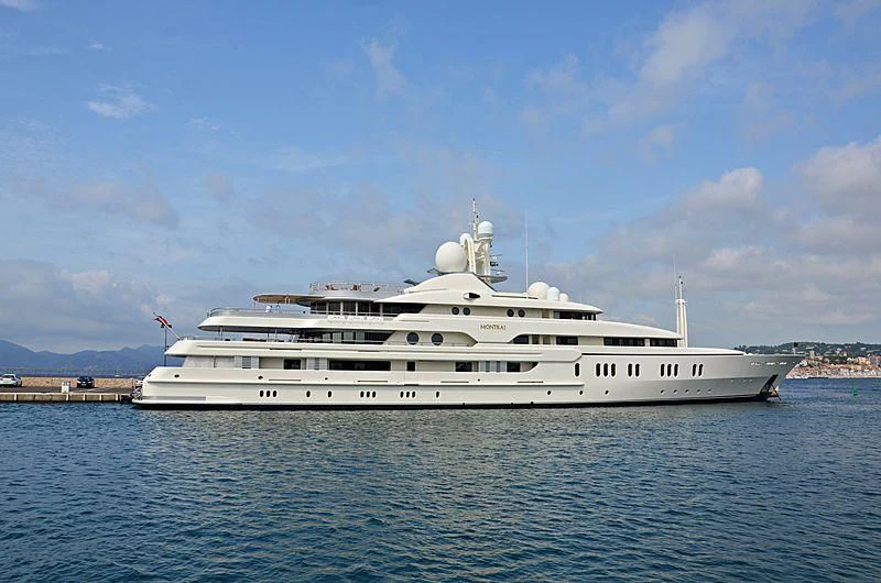 a large white ship aboard MONTKAJ Yacht for Sale