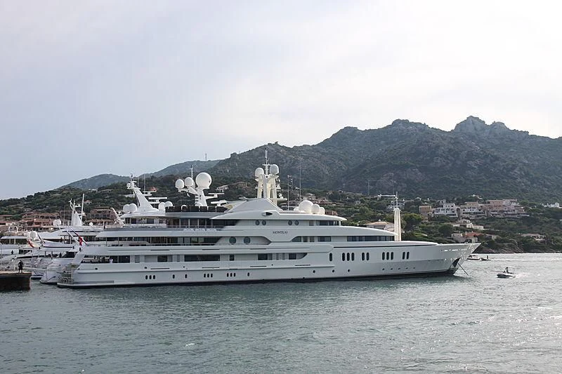 a large white ship in the water aboard MONTKAJ Yacht for Sale