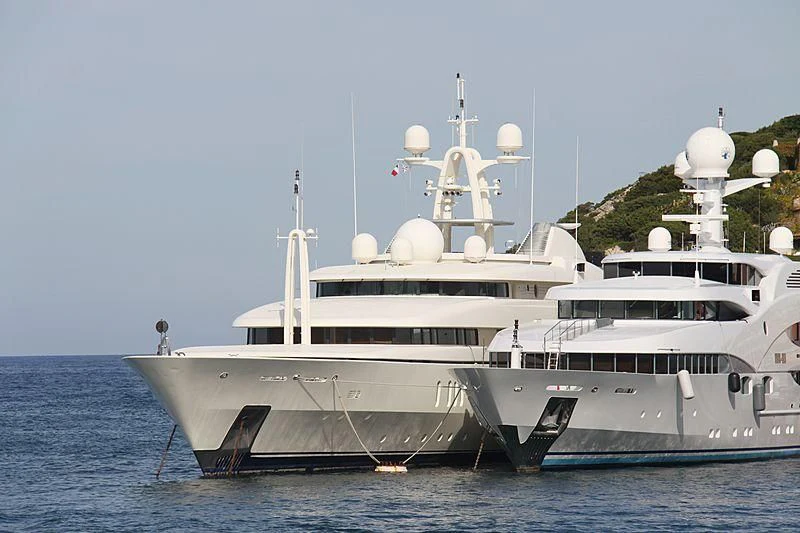 a large white boat in the water aboard MONTKAJ Yacht for Sale