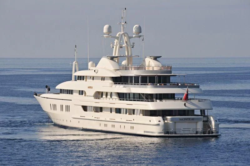 a large white yacht aboard MONTKAJ Yacht for Sale