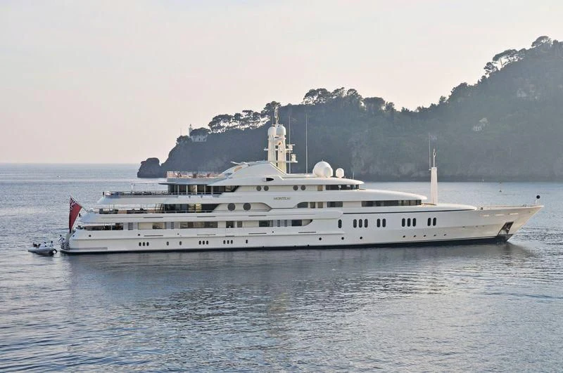 a large white ship in the water aboard MONTKAJ Yacht for Sale