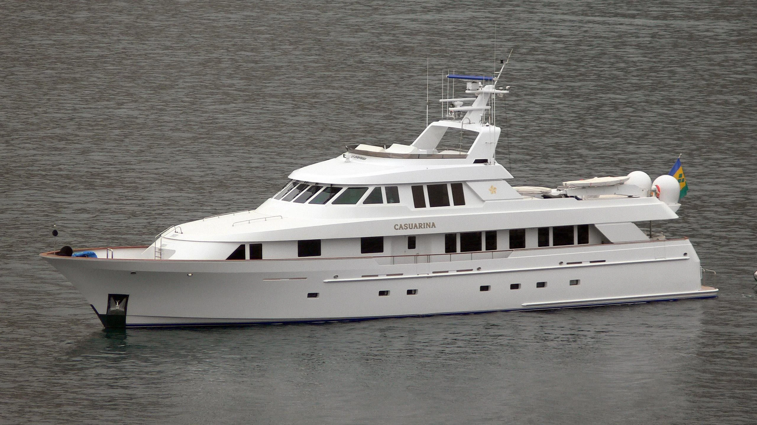 a white yacht in the water aboard CHANSON Yacht for Sale