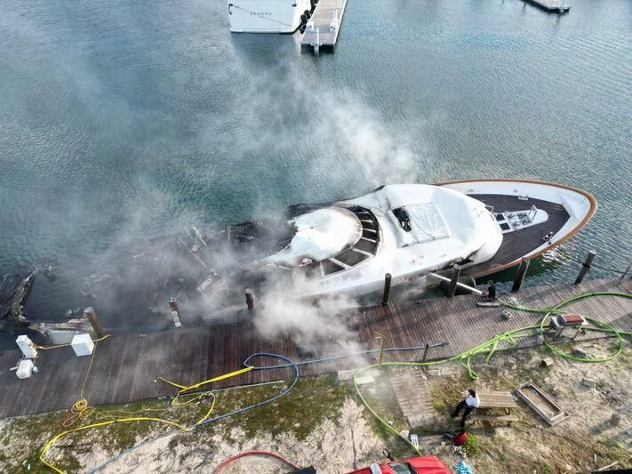a plane crashing into the water aboard CHANSON Yacht for Sale