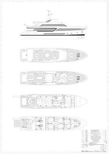 diagram, engineering drawing aboard BENETTI MOTOPANFILO 37M BMP011 Yacht for Sale