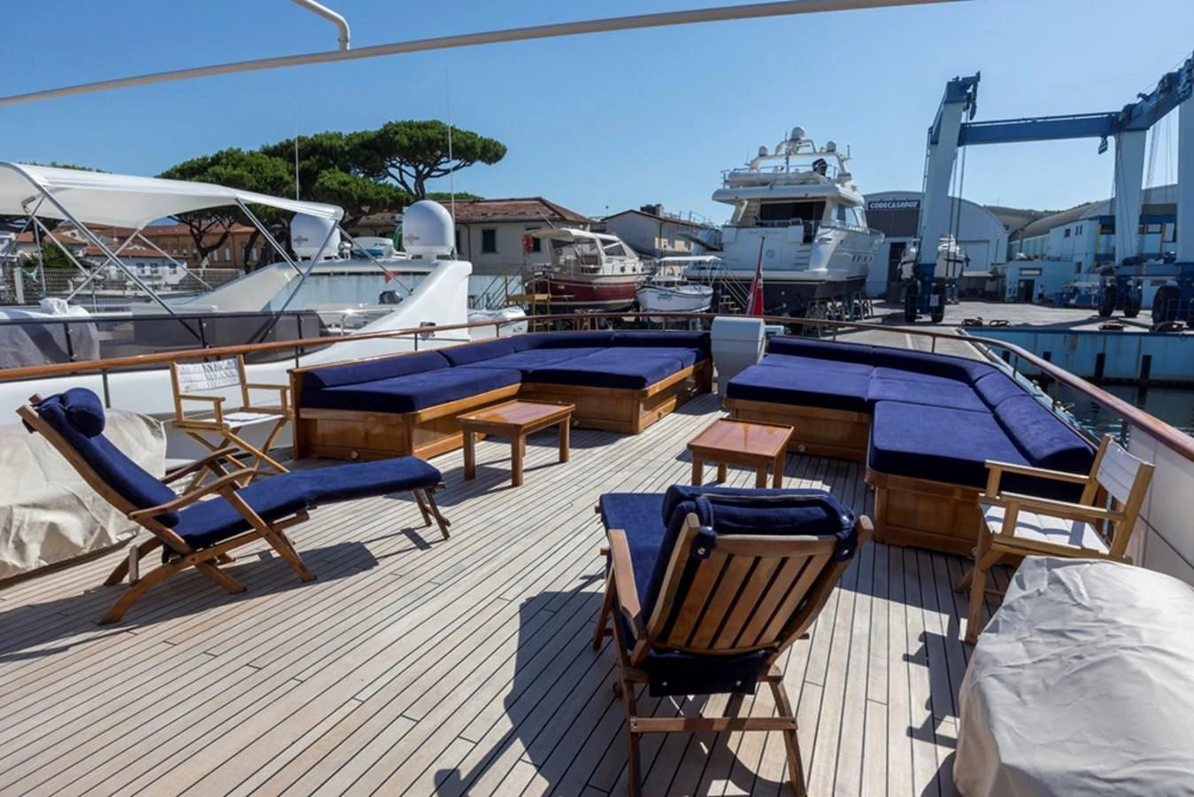 a deck with many boats aboard LADY MAY OF GLANDORE Yacht for Sale