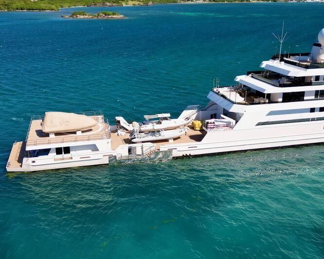 a group of boats in the water aboard VOYAGER Yacht for Sale
