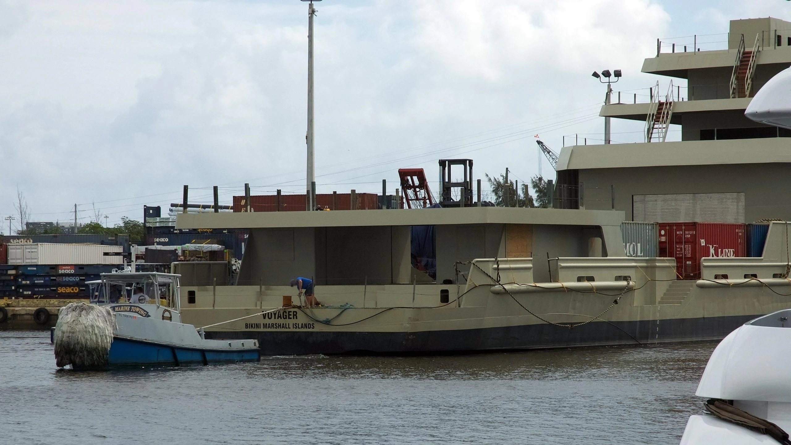 a boat in the water aboard VOYAGER Yacht for Sale