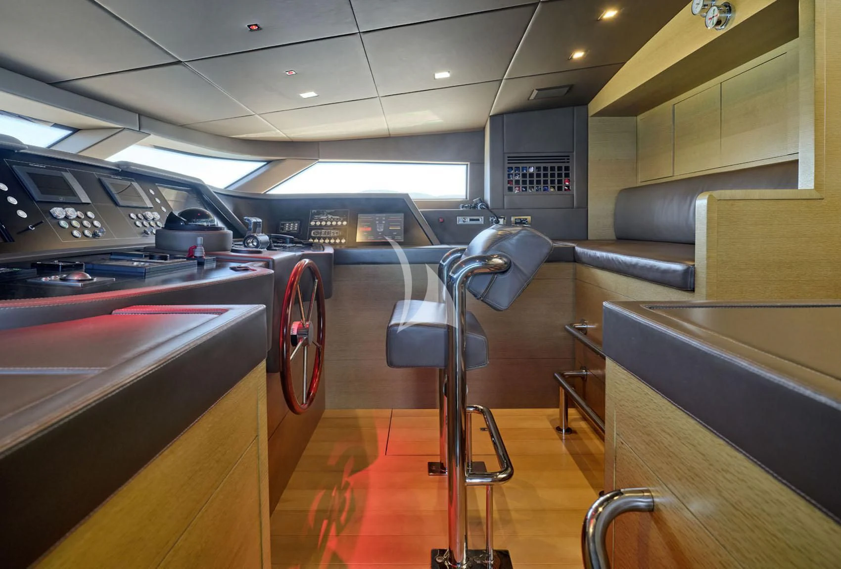 a gym with exercise equipment aboard FLOR Yacht for Charter