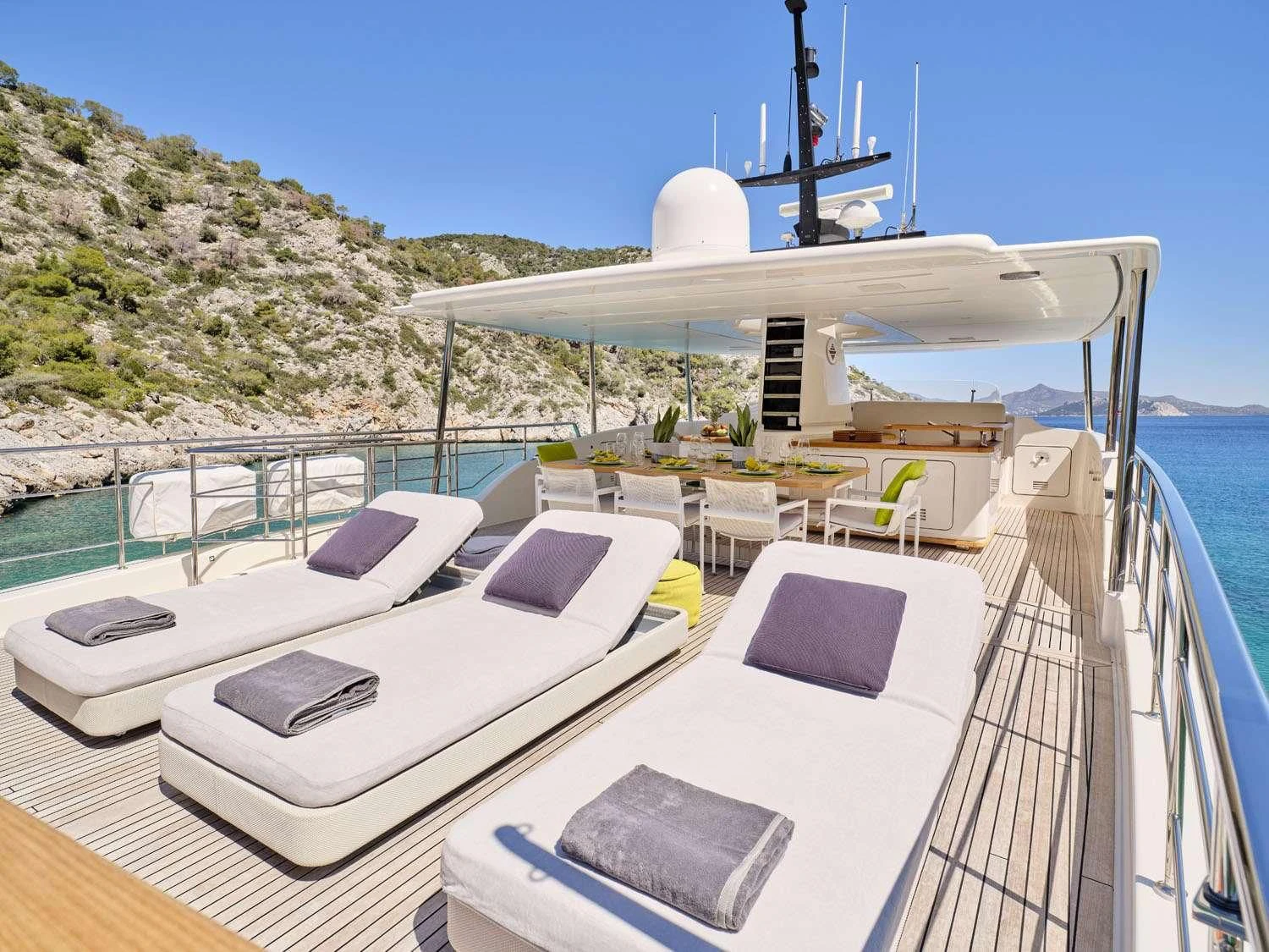 a boat on the water aboard FLOR Yacht for Charter