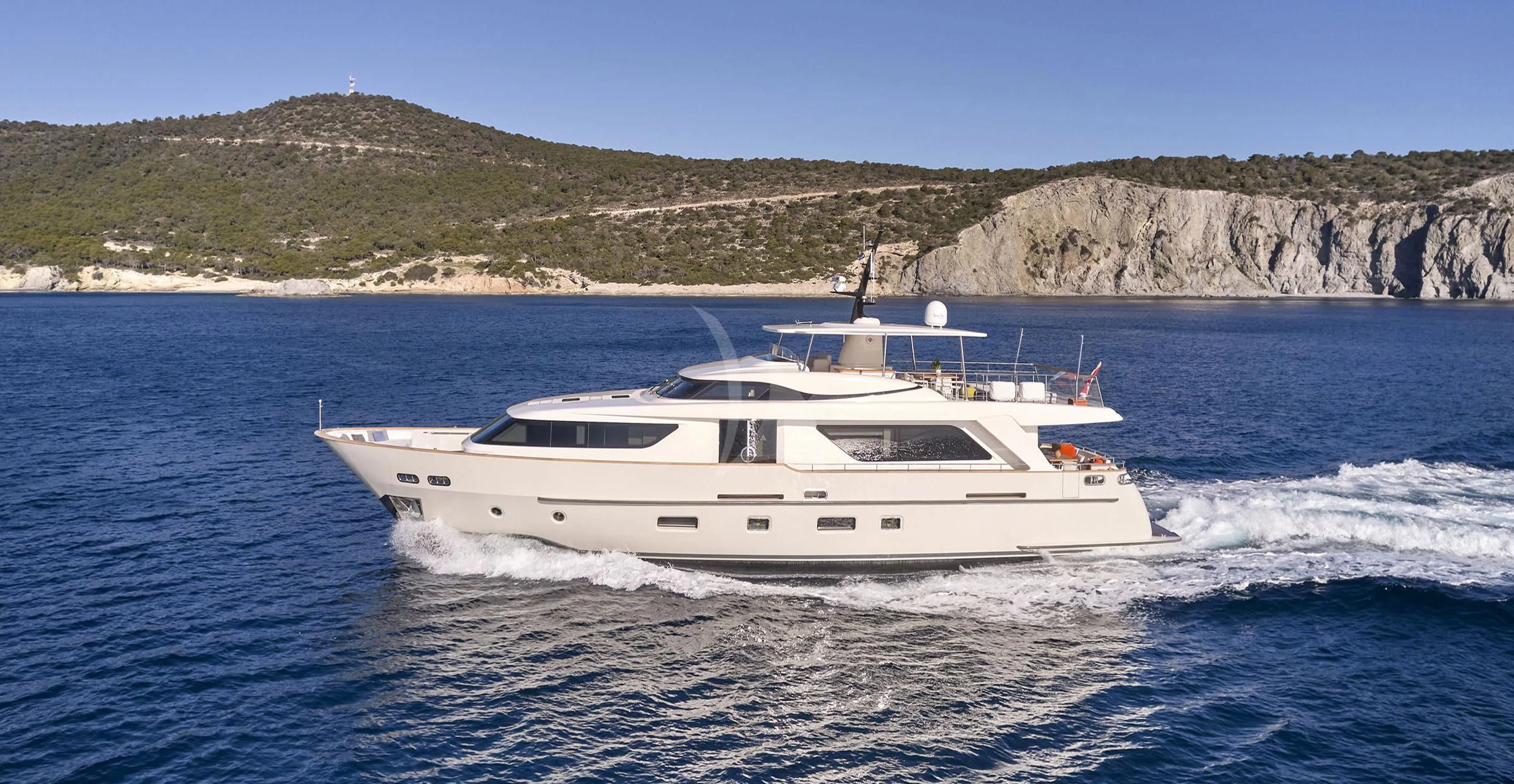 a boat on the water aboard FLOR Yacht for Charter