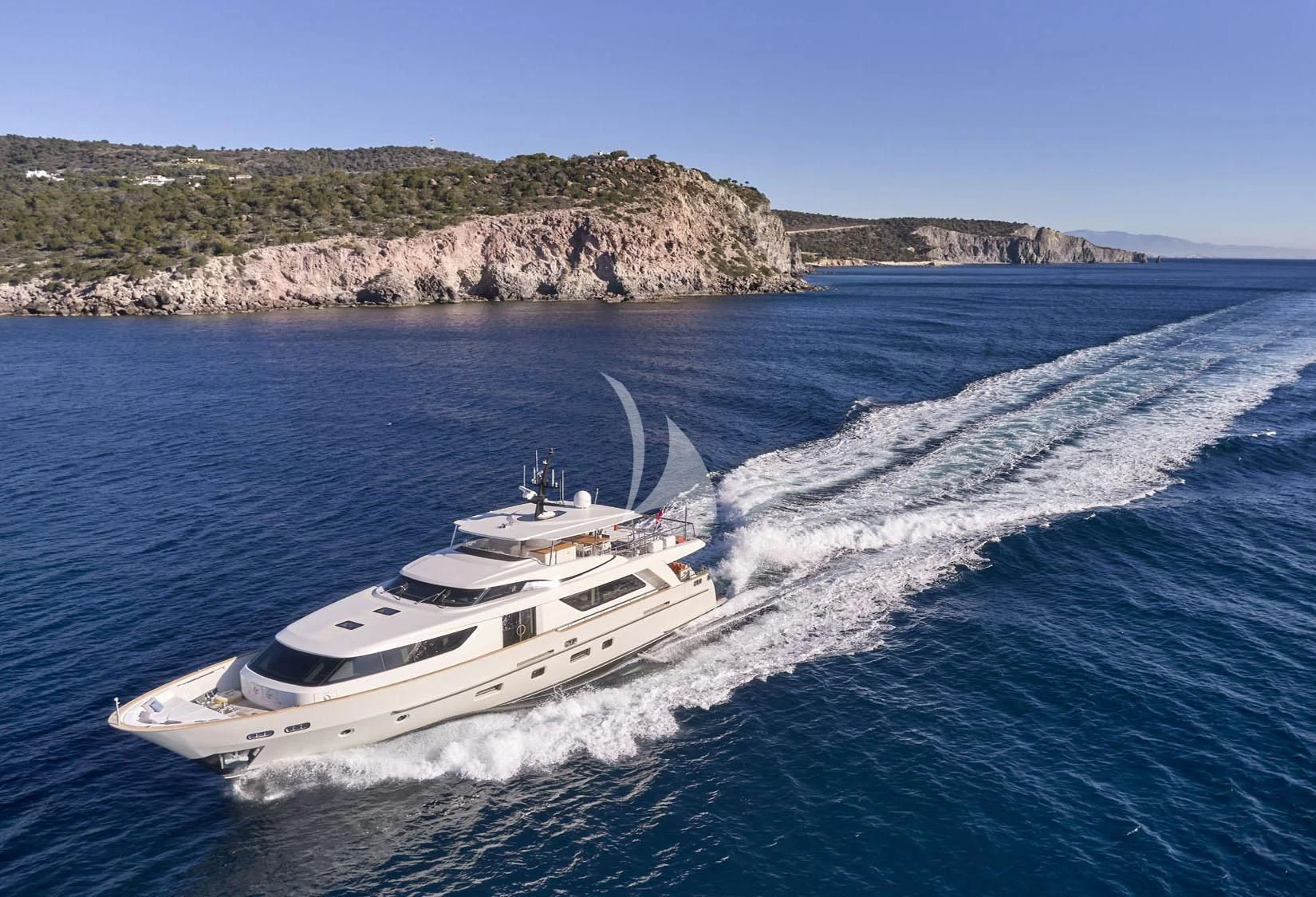a boat on the water aboard FLOR Yacht for Charter