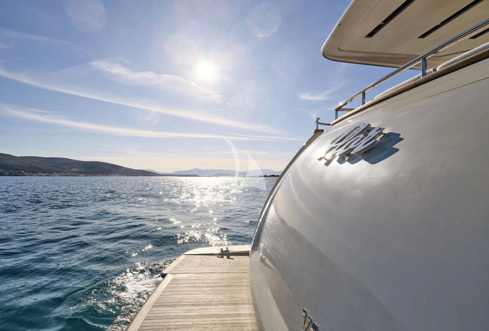 a boat on the water aboard FLOR Yacht for Charter