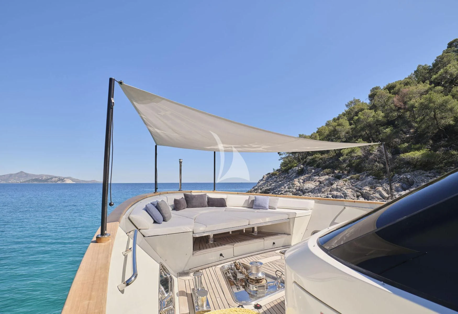 a boat on the water aboard FLOR Yacht for Charter
