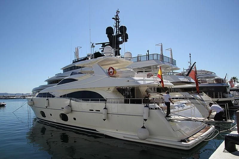 a large white boat aboard TIO CARLOS Yacht for Sale