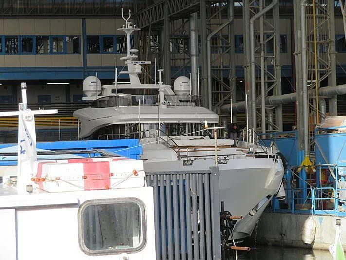 several boats in a harbor aboard MY BAYA Yacht for Sale