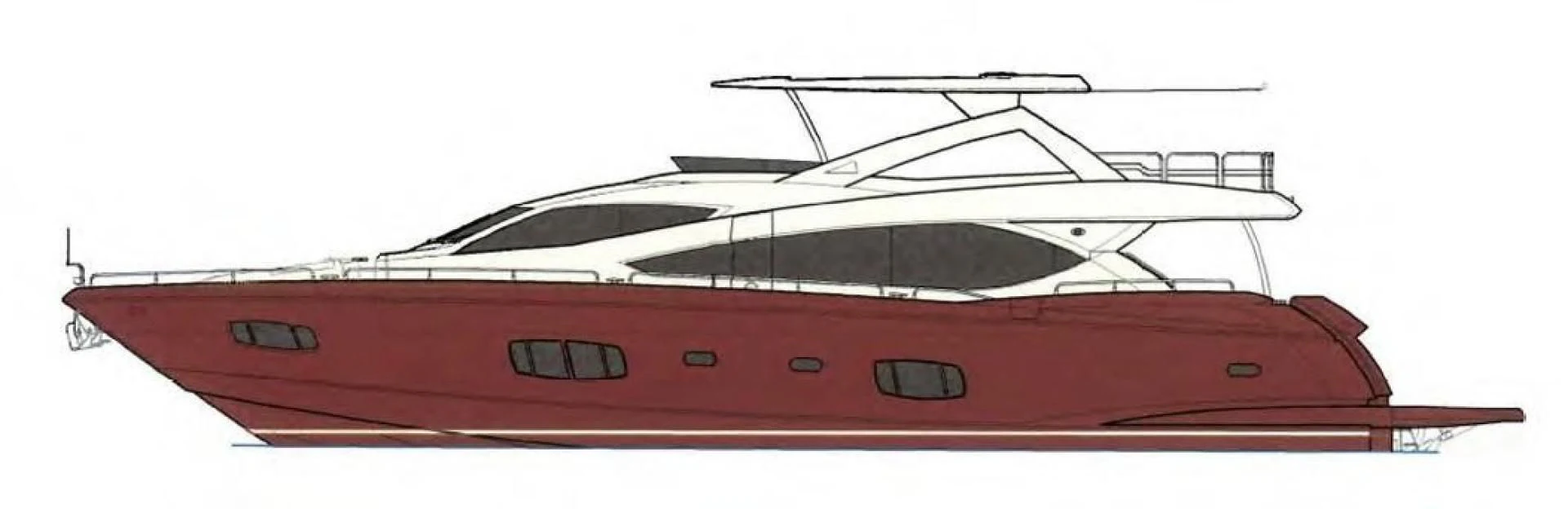 a red and white boat aboard ABRAHAM M Yacht for Sale