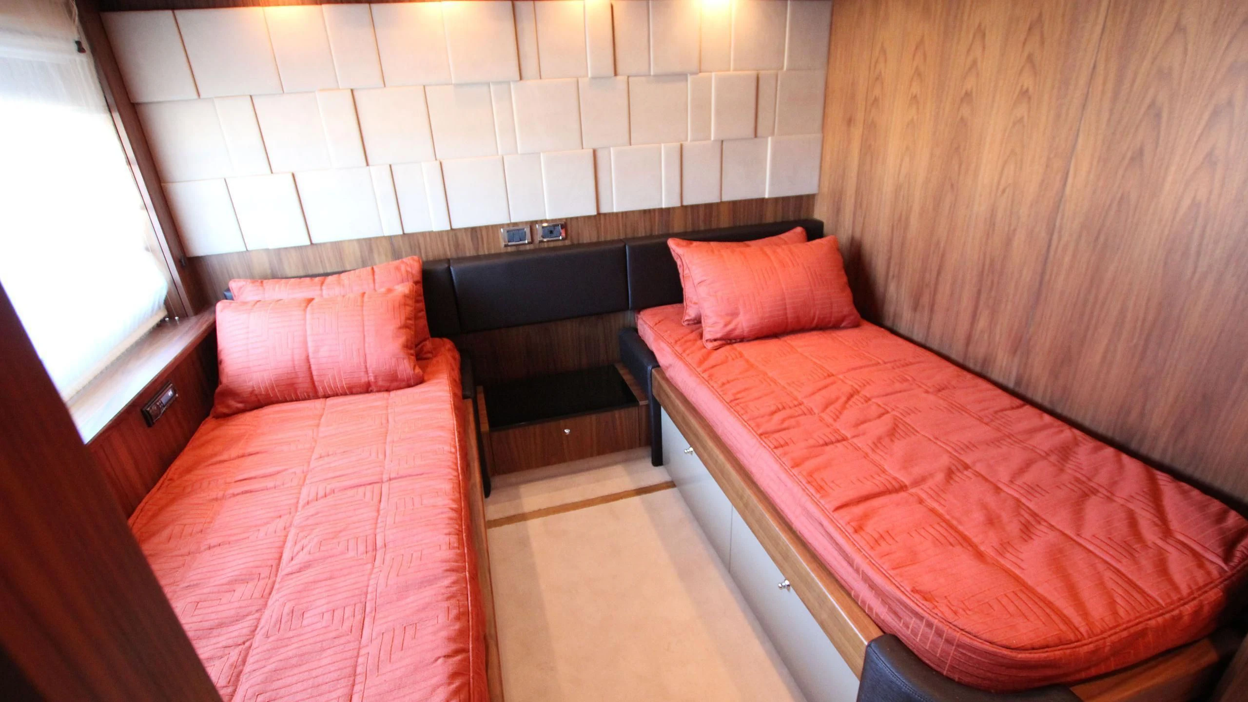 a room with two beds aboard ABRAHAM M Yacht for Sale