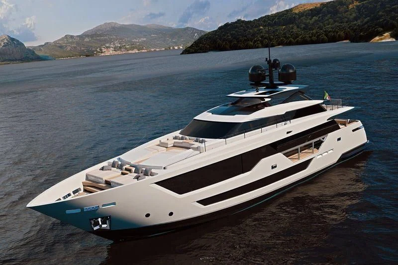 a white yacht on the water aboard FUNNY Yacht for Sale