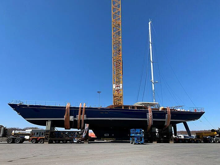 a large ship docked aboard CHRISTOPHER Yacht for Sale