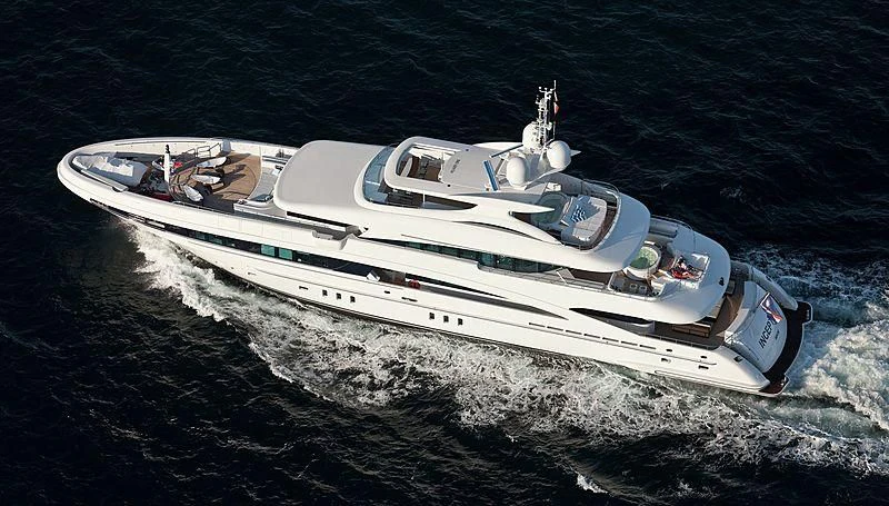 a white boat on the water aboard R JUNIORS Yacht for Sale
