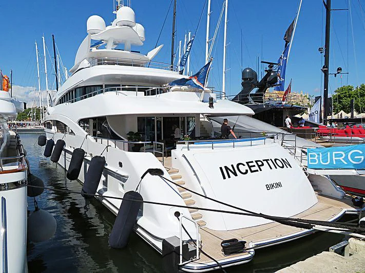 a boat docked at a pier aboard R JUNIORS Yacht for Sale