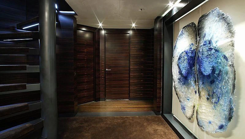 a large rock in a room aboard R JUNIORS Yacht for Sale