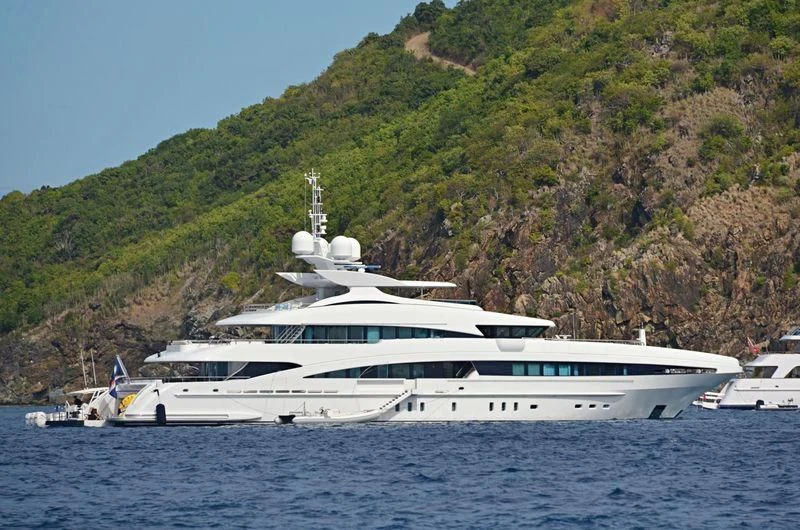 a boat on the water aboard R JUNIORS Yacht for Sale