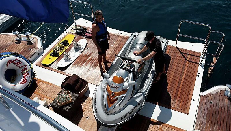 a person standing on a boat aboard R JUNIORS Yacht for Sale