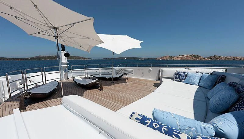 a boat on the water aboard R JUNIORS Yacht for Sale