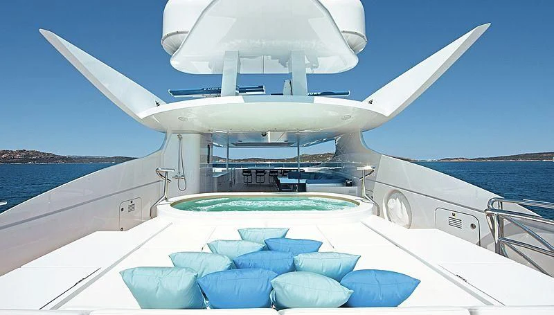 a boat on the water aboard R JUNIORS Yacht for Sale